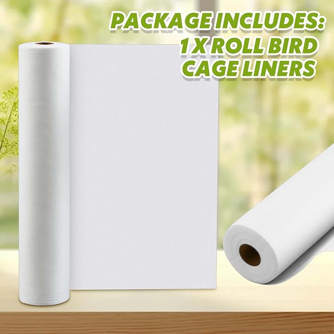 Drydiet Cage Liner for Birds, 100 ft x 22 Inch, Parakeet Cage Liners | Disposable, Precut Absorbent Bird Paper Accessories, for Pet Animal, Parrot, Parakeet, Conure, Superior Absorbent Liner