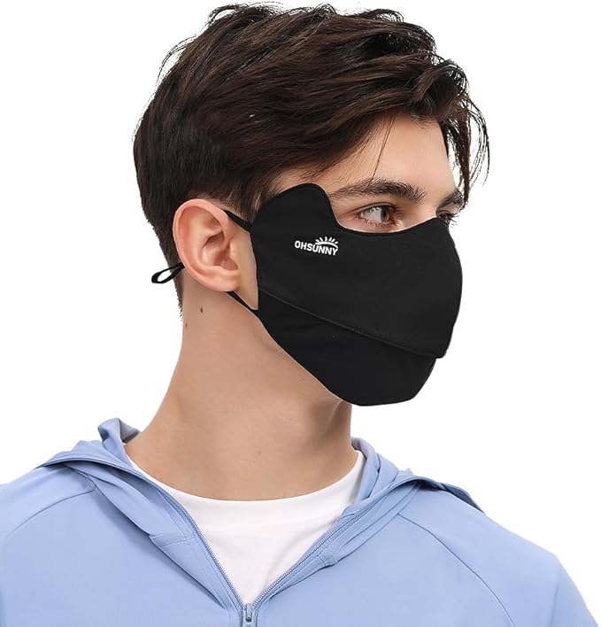 Sun Protection UPF 50+ UV Face Cover Summer Face Mask Neck Gaiter with Ear Loops SLN3M308