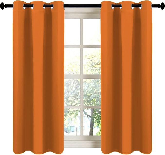 LA PALMA Thermal Insulated Blackout Darkening Grommet Living Room Curtains Window Drapes for Bedroom Pack of 2 Panels