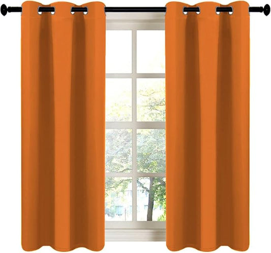 LA PALMA Thermal Insulated Blackout Darkening Grommet Living Room Curtains Window Drapes for Bedroom Pack of 2 Panels
