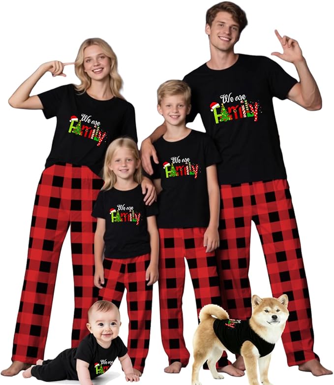 Family Christmas Pajamas Matching Sets Holiday Xmas Party Family Sleepwear Set Jammies for Couples