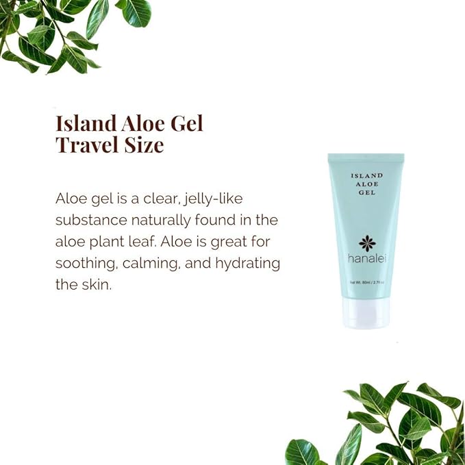 Hanalei Aloe Gel – Soothing After-Sun Care & Daily Moisturizer – Hydrating, Cooling Aloe Vera Gel for Face & Body – Cruelty-Free, Paraben-Free Skincare – Natural Moisturizer – Travel Size - 2.7 oz