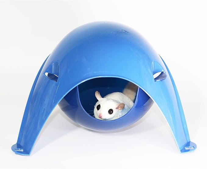 Exotic Nutrition Nap Nook - Unique Nest Pod Cage Accessory Toy - Use Grounded or Hanging - Sugar Gliders, Hamsters, Mice, Rats, Birds, Degus, Chinchillas, & Other Small Pets (Large)