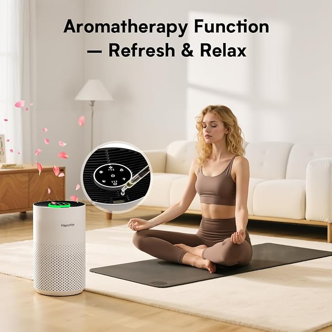 Upgraded Air Purifiers for Bedroom & Home with H14 True HEPA Filter, Covers Up to 1080ft², 360° Air Intake, Quiet Pet Air Purifier, Fragrance & Timer,Removes Smoke, Pet Dander & Pollen,White