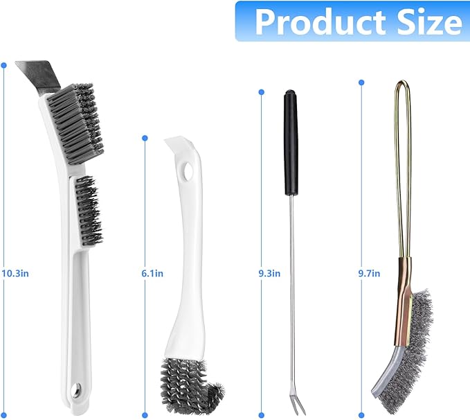 XANGNIER Bird Cage Cleaner Brush Kit Accessories,4 Pcs | Bird Poop Remover Cleaning Tools Set Accessories for Small,Medium,Large,Tall,Parakeet,Budgie,African Grey Parrot Birds Cage