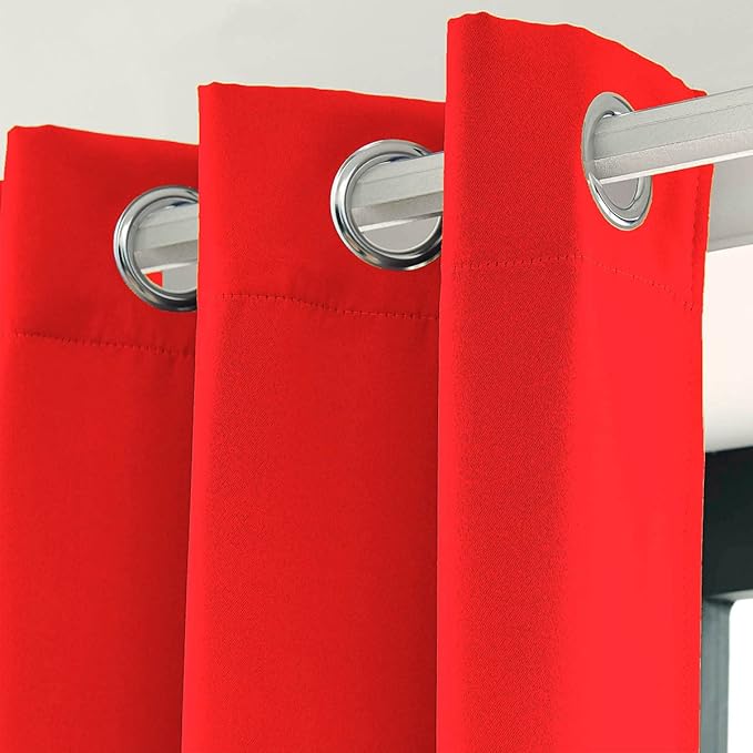 LA PALMA Thermal Insulated Blackout Darkening Grommet Living Room Curtains Window Drapes for Bedroom Pack of 2 Panels