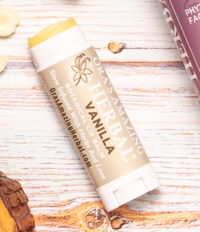 Soothing Natural Vanilla Lip Balm, Beeswax, Calendula Lip Balm, Dry Cracked Lips, Perioral Dermatitis, Organic Coconut Oil No Synthetic Fragrance