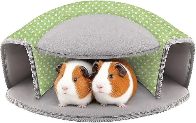 Guinea Pig Hideout, Interactive Guinea Pig Tunnel Bed, Washable | Small Animal Tubes Toys Cage Accessories for Ferret Bunny Chinchilla