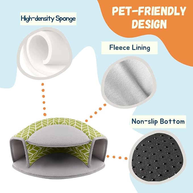 Guinea Pig Hideout, Interactive Guinea Pig Tunnel Bed, Washable | Small Animal Tubes Toys Cage Accessories for Ferret Bunny Chinchilla