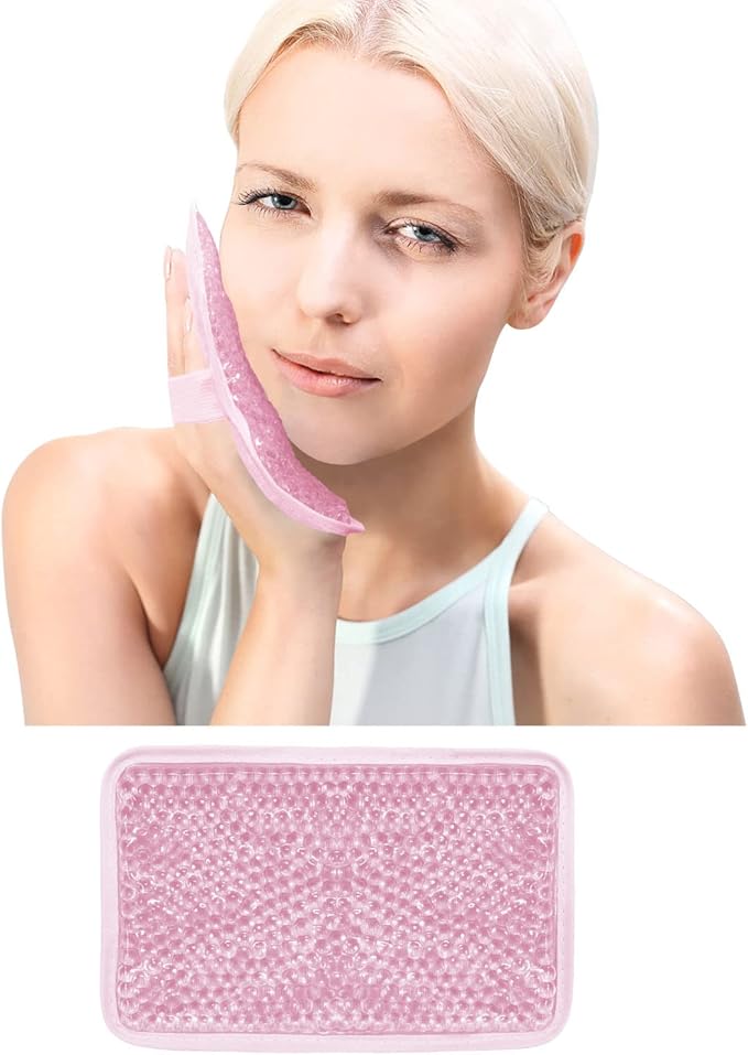 Gel Ice Pack Ice Bag with Strap-Reusable Hot & Cold Pack Compress Therapy for Pain, Swelling,Injuries of Knee, Shoulder, Foot, Back, Ankle, Neck, Hip, Elbow (1Pcs,Pink)