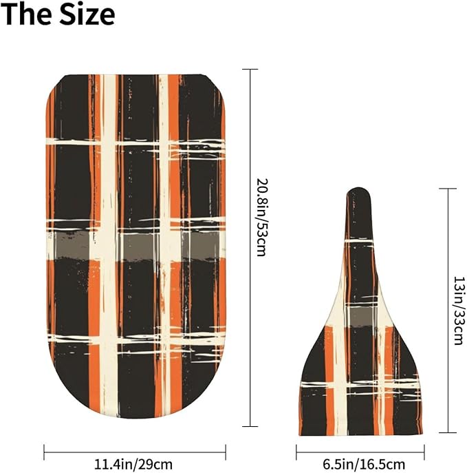 Christmas Baby Swaddle Blanket and Hat Set for Newborn Boys Girls Soft Infant Wrap Sleep 0-6 Months Buffalo Plaid Orange