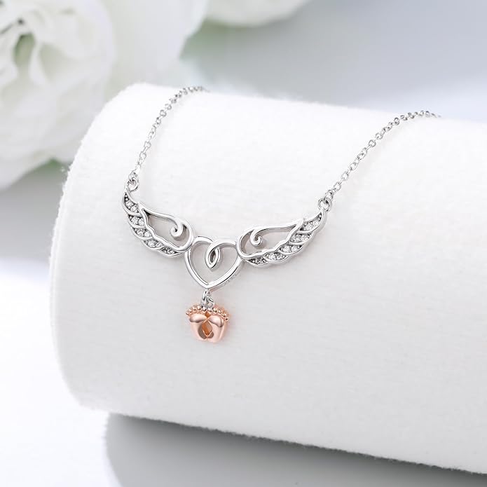 Angel Heart Miscarriage necklace loss of pregnancy for Mother 925 Sterling Silver necklace