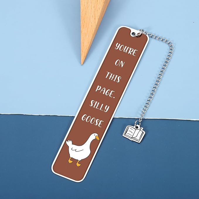 Cute Bookmarks for Book Lovers Bookish Funny Gifts for Women Metal Bookmark for Bookworm Bookmate Book Reading Accessories for Book Club Back to School Retirement Birthday Christmas (Brown)