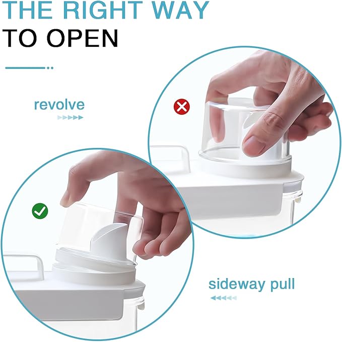 2 Pack Laundry Detergent Dispenser, 98oz Detergent Dispenser, Refluxable Laundry Detergent Container, Plastic Liquid Laundry Detergent Dispenser for Laundry Room Organization with 6 Labels