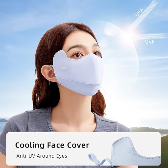 Sun Protection UPF 50+ UV Face Cover Summer Face Mask Neck Gaiter with Ear Loops SLN3M308