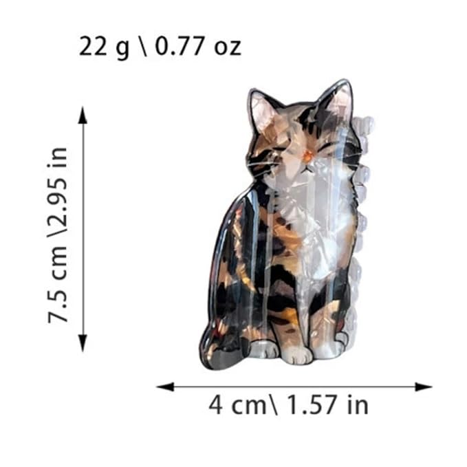 1pc Cat Hair Clips Cute Animal Hair Claw Clip Cartoon Cat Design Amber Cat Hair Jaw Clips Nonslip Acrylic Hair Clamps Medium Acetate Hair Barrette Summer Kawaii Hair Clips for Women Girls