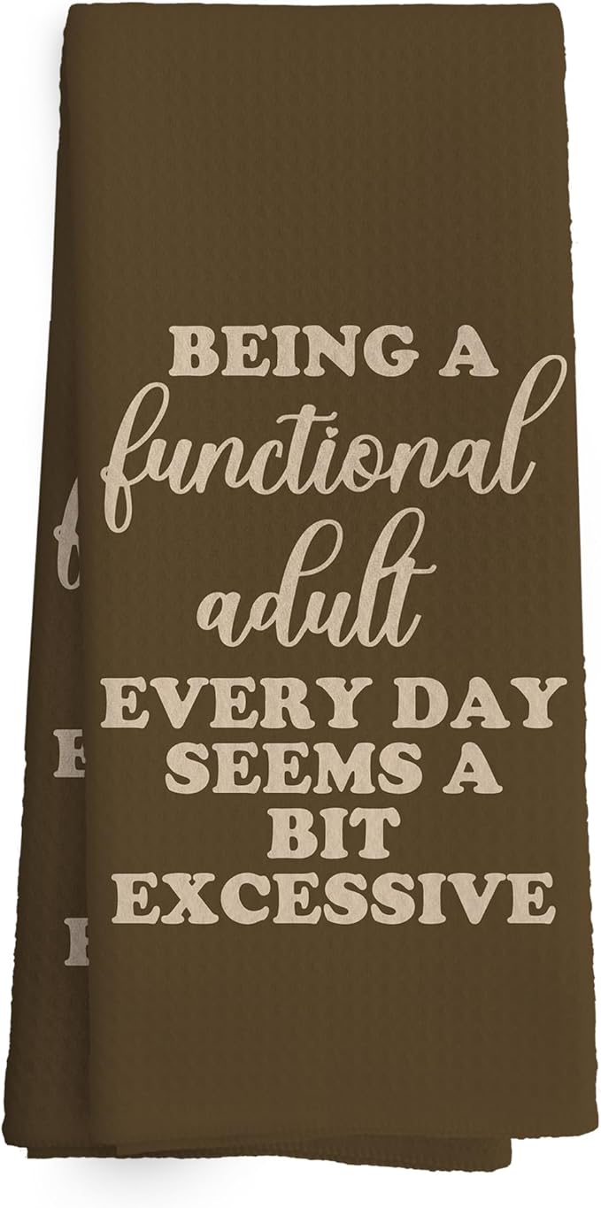Funny Sarcastic Adult Brown Dish Towels 16x24 Inches, Decorative Absorbent Hand Tea Kitchen Bathroom Towels