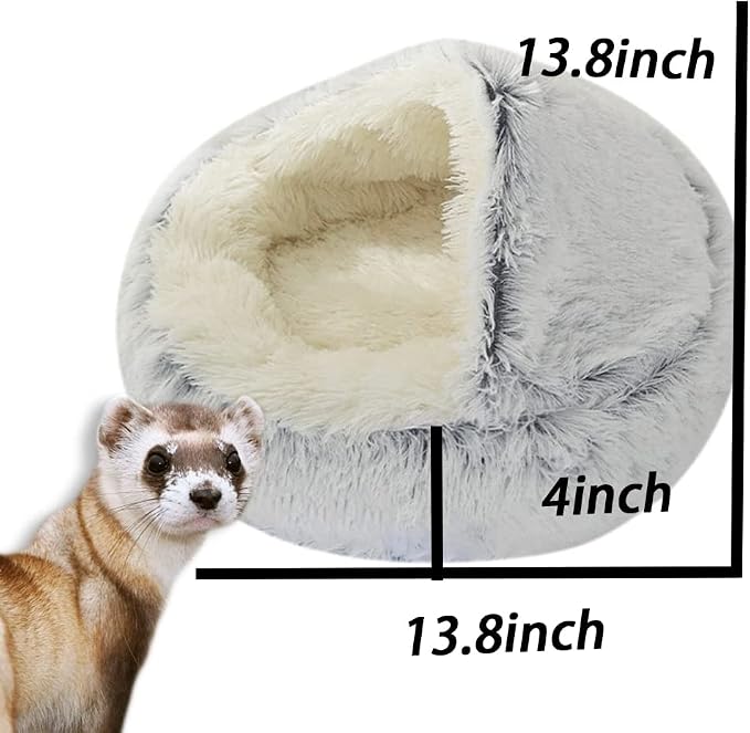 Ferret Bed Cave and Hideouts，Ferret Hideaway Bed Accessories for Cage Ferret Beds and Hideouts (Gray)