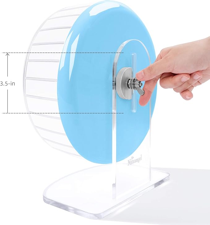 Niteangel Super-Silent Hamster Exercise Wheels: Quiet 10 inch Running Wheel | Can 10.6-13.4" Adjustable Height - No Bend Back Spinner Running for Dwarf Syrian Hamster Gerbils Mice Or Other Small Animal