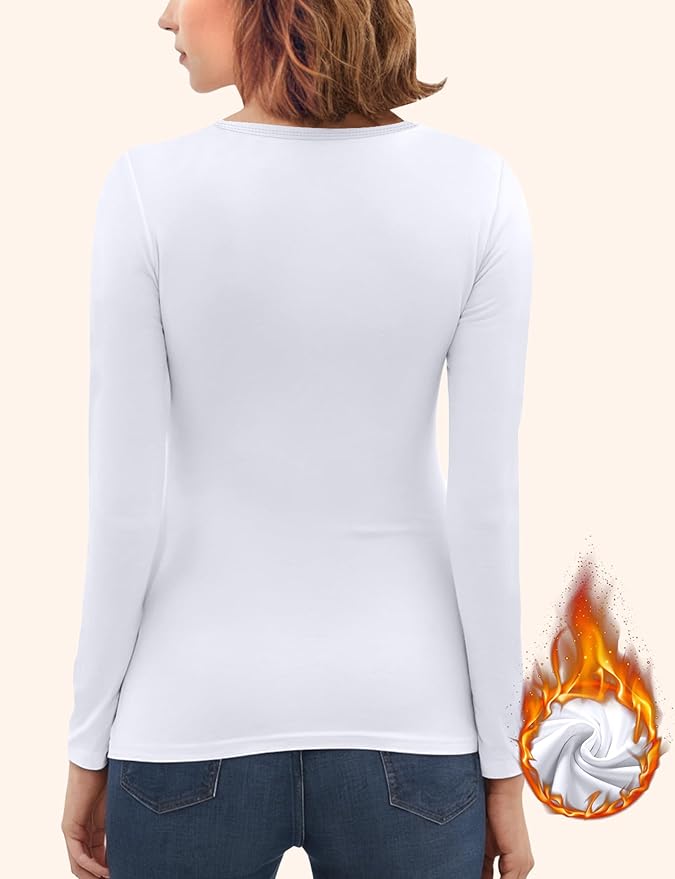 Women's Long Sleeve Thermal Underwear Lightweight Compression Baselayer Shirt Women Clothing Premium Comfort Winter Tops