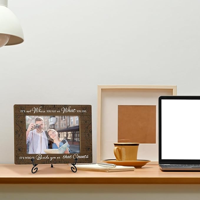 Wood Photo Frame Inspirational Gifts for Women, Men & Friends - Couples & Family Gifts - 4 x 6 Picture Frame for Home, Office & Holiday Decor