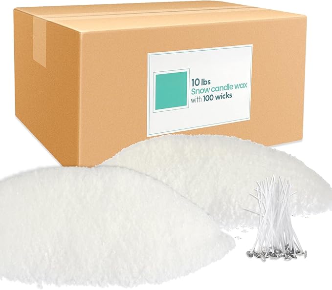 10 lb Pearl Wax Sand DIY Set with 100 Wicks, Reusable, Continuous Burning, Unscented Candle Powder, Designed for Handmade Candles, Wedding Celebrations and Party Decorations