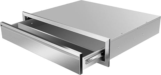 Outdoor Kitchen Drawers Stainless Steel 30W X 6.5H X 23D Inch, Flush Mount Single BBQ Island Drawers with Hidden Handle for Outdoor Kitchens, Patio or Grill Station
