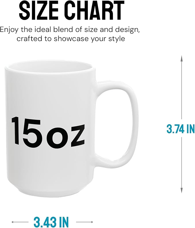 Personalized Coffee Mug with Image Text Logo - Custom Gift for Anniversary Birthday Friends Office Tea Cup 15oz White (White, 15oz)