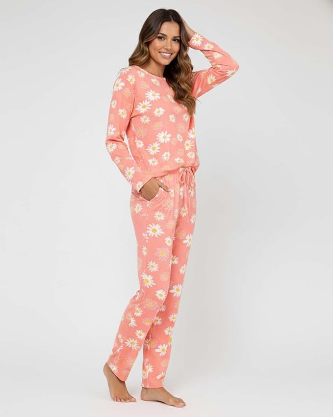 Real Essentials 2 Pack: Women's Comfy Pajama Sets - Short & Long Sleeve Ladies Loungewear Sleepwear PJs (Available In Plus)