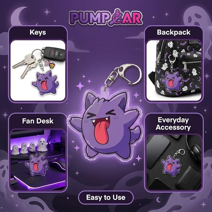 PumpCar Acrylic Keychain Double-Sided Charm Key Ring with Metal Clip Backpack Charm Bag and Car Key Accessory Collectible