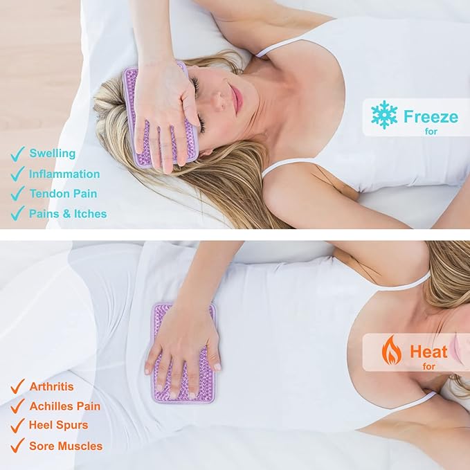 Gel Ice Pack Ice Bag with Strap-Reusable Hot & Cold Pack Compress Therapy for Pain, Swelling,Injuries of Knee, Shoulder, Foot, Back, Ankle, Neck, Hip, Elbow, Wisdom Tooth(1 pcs,Purple)