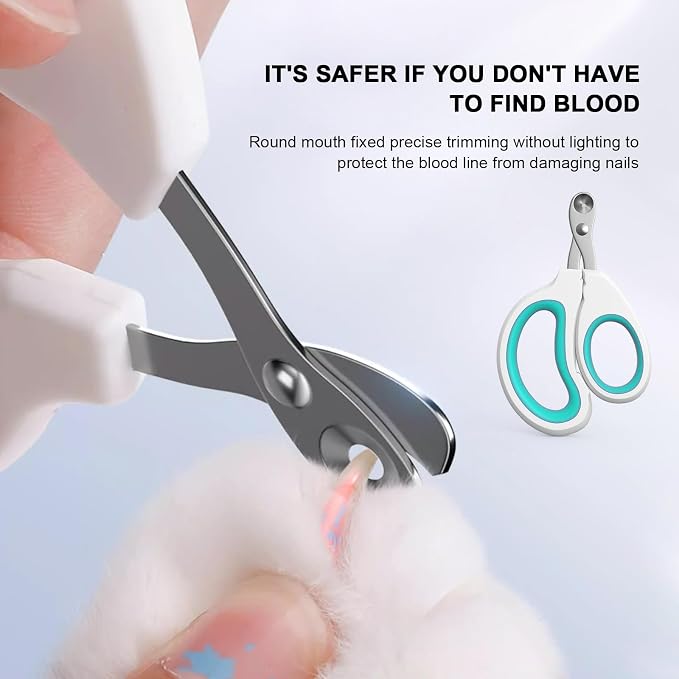 Aogeili Cat Nail Clippers - Stainless Steel, Non-Slip, Safe for Small Pets | Practical Pet Nail Clipper For Small Animals. Ergonomic Non-Slip Handle For Safe, Easy Trimming At Home For Kittens & Puppies