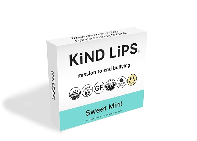 Kind Lips Organic Sweet Mint Lip Balm 3-Pack – Cooling, Refreshing Lip Care for Dry, Chapped Lips • 100% Natural, Clean, Gluten-Free, Grain-Free • Made in USA • Everyday Value chapstick Set