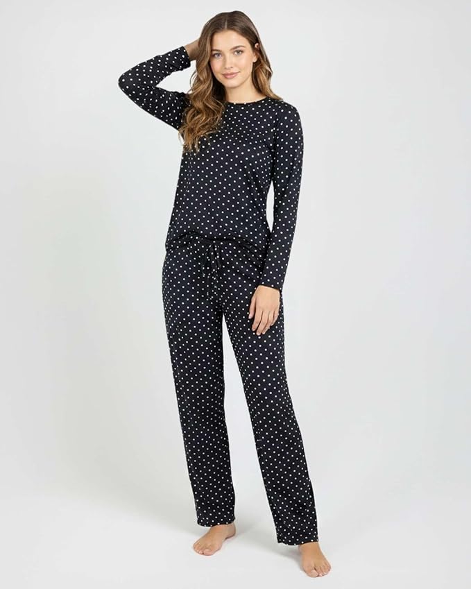Real Essentials 2 Pack: Women's Comfy Pajama Sets - Short & Long Sleeve Ladies Loungewear Sleepwear PJs (Available In Plus)