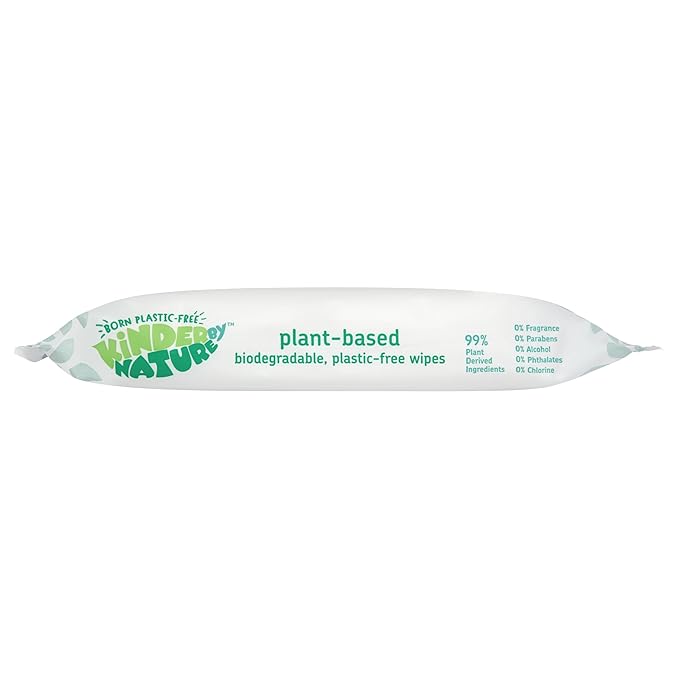 Kinder by Nature Plant Based Baby Wipes - 100% Biodegradable & Compostable, 672 Count (12 Packs of 56) - 99% Plant-Based Ingredients, Plastic-Free Wipes