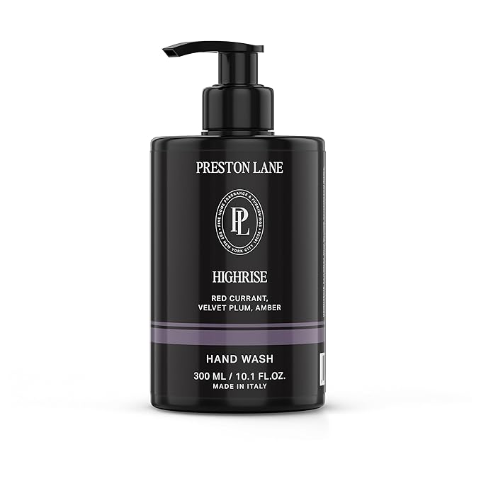 Preston Lane Luxury Hand Wash, Highrise Scent | Hydrating and Nourishing Formula with Organic Oils, Active Kiwi and Apple Water, and Vegetable Glycerin | Gentle Cleansing, Vegan and Cruelty Free