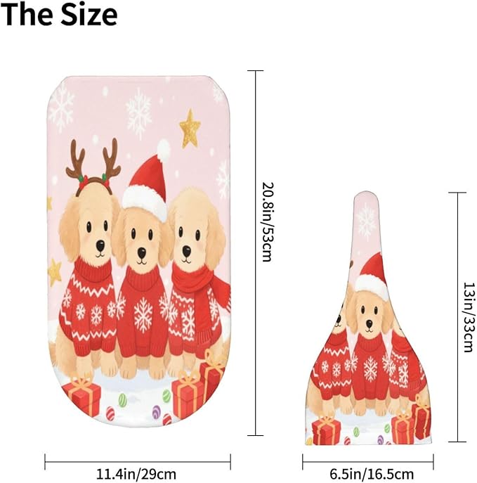 Christmas Baby Swaddle Blanket and Hat Set for Newborn Boys Girls Soft Infant Wrap Sleep Merry Christmas Dog