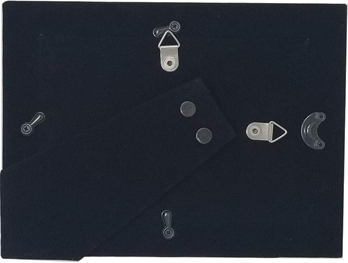 Personalized Add Your Custom Text Engraved Anodized Aluminum Hanging/Tabletop Personlized Group Family Photo Picture Frame 5x7-inch Horizontal Black