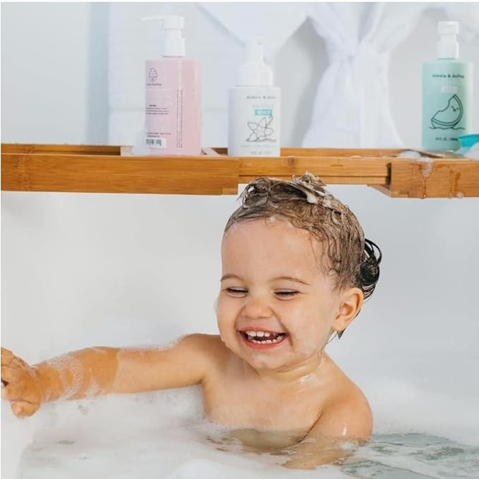 Dabble & Dollop Beachy Bundle, Natural Bubble Bath, Body Wash, Shampoo for Kids, Paraben & Sulfate Free, Vegan, Gluten-Free, Tear-Free, Honeydew Melon, Vanilla & Coconut (Set of 3)
