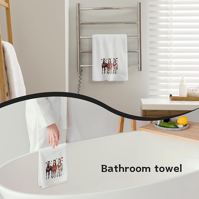 Horse Kitchen Towels, Western Hand Towels for Bathroom, Horse Lover Gifts Dish Towels, Kitchen Bathroom Decor, 16x24 Inch
