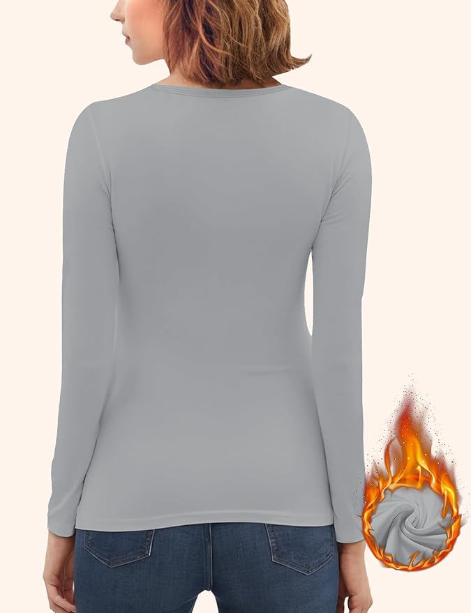 Women's Long Sleeve Thermal Underwear Lightweight Compression Baselayer Shirt Women Clothing Premium Comfort Winter Tops