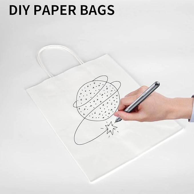 Toovip 90 Pack White Kraft Paper Bags with Handles Bulk, 3 Assorted Sizes Gift Wrap Bags for Favors Grocery Retail Party Birthday Shopping Business Goody Craft Merchandise Take Out Sacks