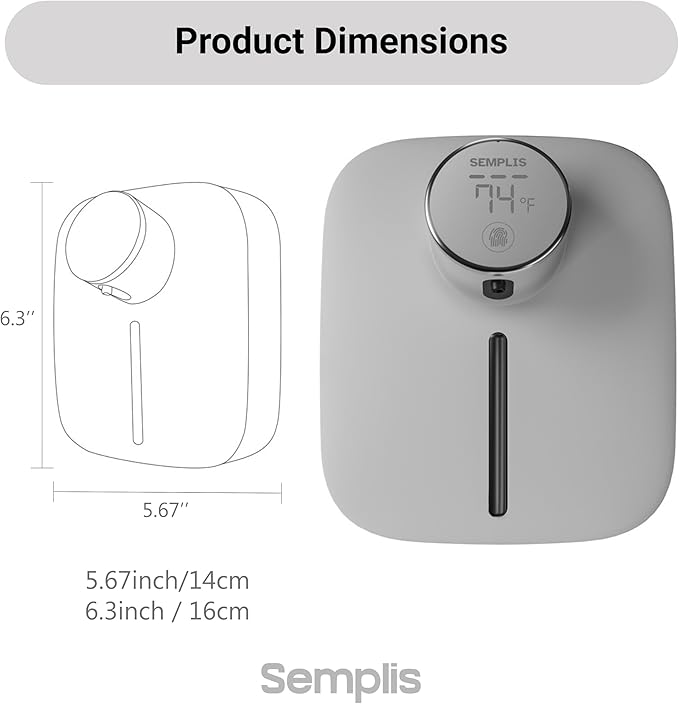 Automatic Soap Dispenser – Touchless Foaming Hand Soap Dispenser with Digital Display, 6 Adjustable Foam Levels, USB Rechargeable Wall‑Mount for Bathroom & Kitchen, 10.82 oz/320 ml