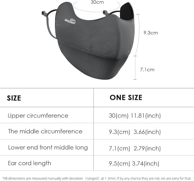 Sun Protection UPF 50+ UV Face Cover Summer Face Mask Neck Gaiter with Ear Loops SLN3M308