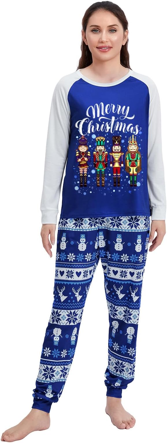 Christmas Family Pajamas Set Matching Holiday Plaid Sleepwear Set Reindeer/Tree Print Loungewear for Xmas Eve