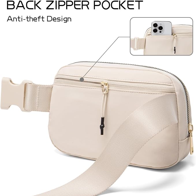 Gitus Belt Bag Fanny Pack Crossbody Bags with Initial Letter Patch Cute Stuff Birthday Gifts for Teenager Girls Trendy Preppy Stuff for Teen Girls(Beige-R)
