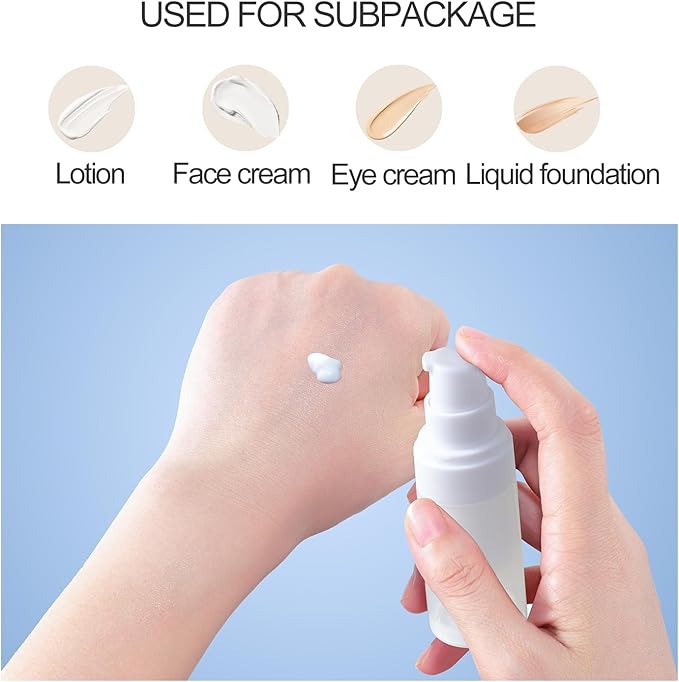 Airless Pump Bottles mini Travel Size Toiletry containers refillable Cosmetic containers Lotion Bottle with Pump TSA Approved(0.7oz/20ml 4 Pack)