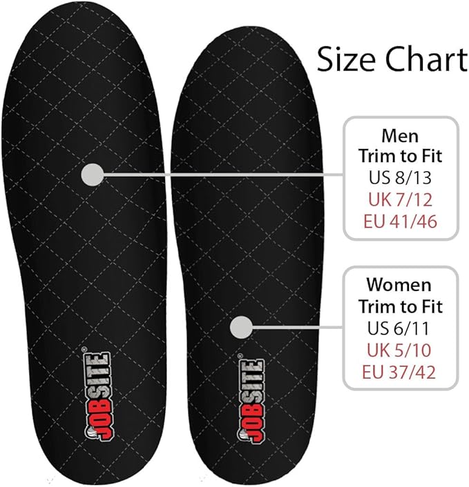 JobSite Warm Feet Thermal Insoles – 3M Thinsulate Insulation - Men 8-13 - 2 Pairs