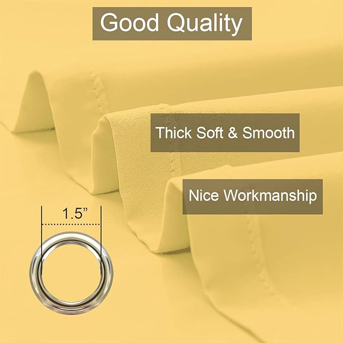 LA PALMA Thermal Insulated Blackout Darkening Grommet Living Room Curtains Window Drapes for Bedroom Pack of 2 Panels
