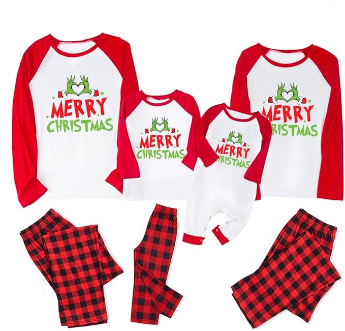 TEERAPHIQUE Christmas Pajamas for Family,Family Holiday Pajamas Matching Sets,Xmas Jammies for Couples